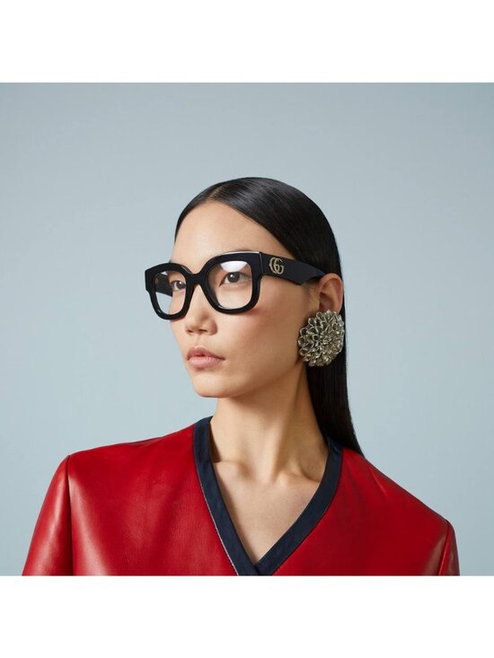 Gucci GG1423O 001 Eyeglasses Black 50mm Square Frame main image 11